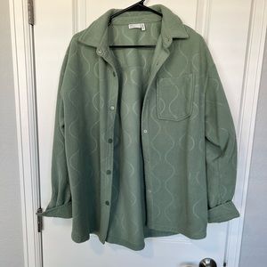 Sage green shacket with a quilted look!